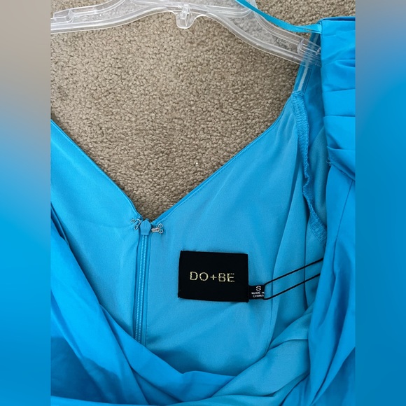 THESE THREE BOUTIQUE Blue Puff Sleeve Dress Small - Picture 6 of 7